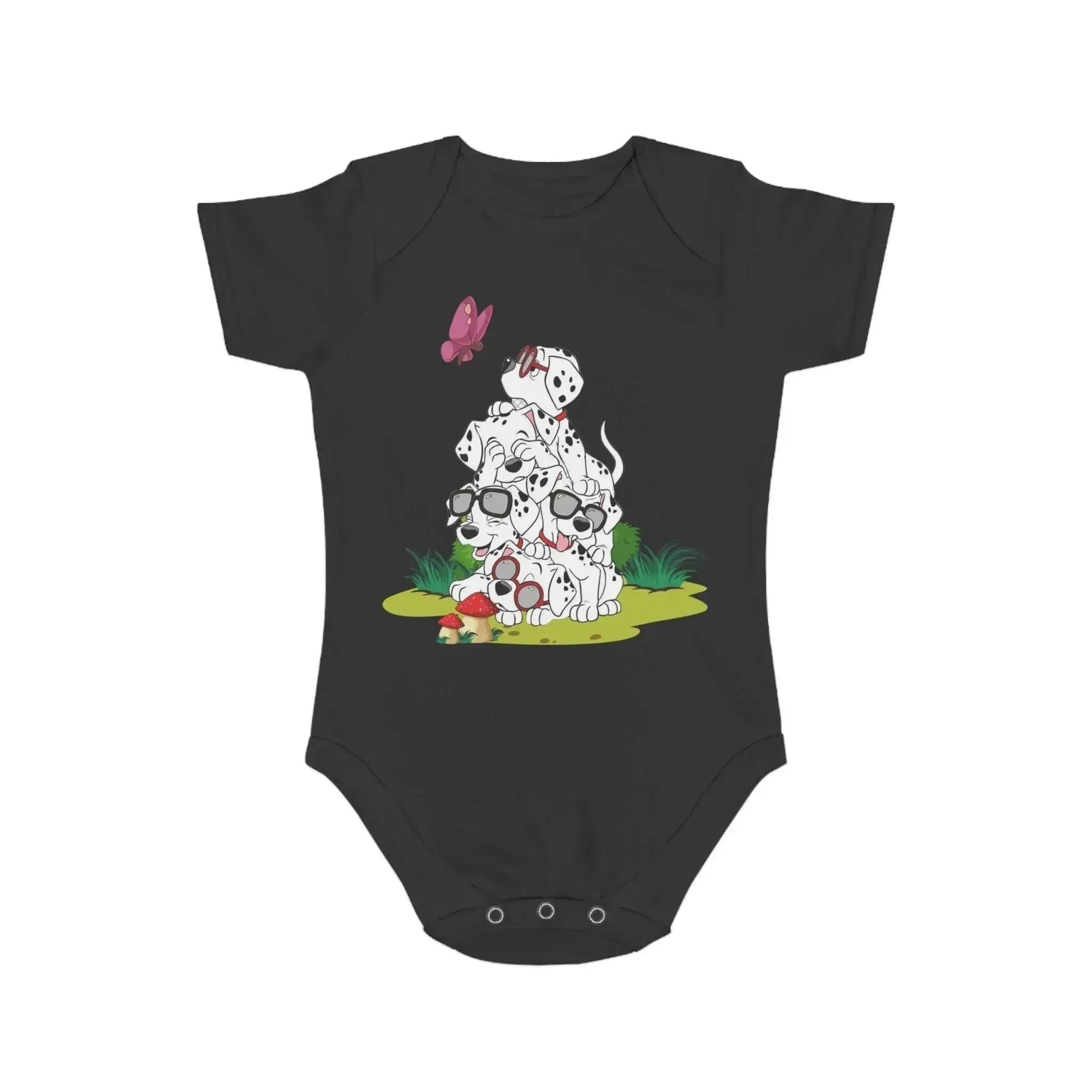 Heartwarming Puppies Print Baby Onesie - Vkamian