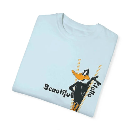 Hello Beautiful Funny Duck Unisex Garment-Dyed T-shirt - Vkamian