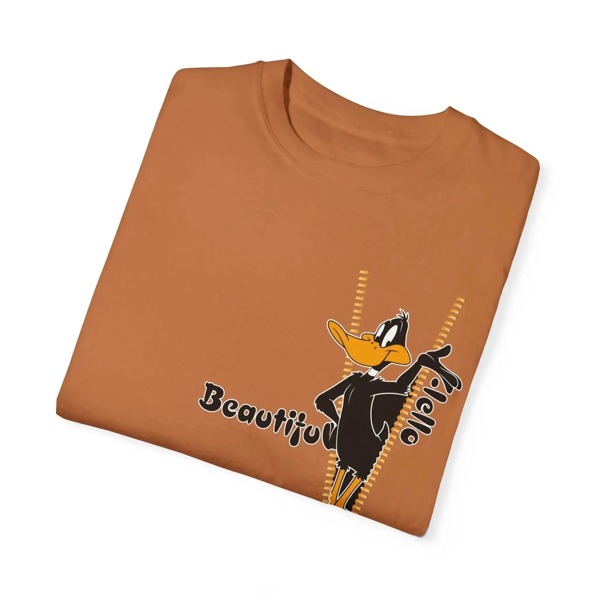 Hello Beautiful Funny Duck Unisex Garment-Dyed T-shirt - Vkamian