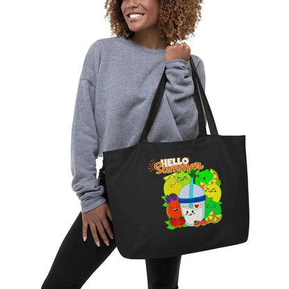 Hello Fruit Summer Large organic tote bag - Vkamian