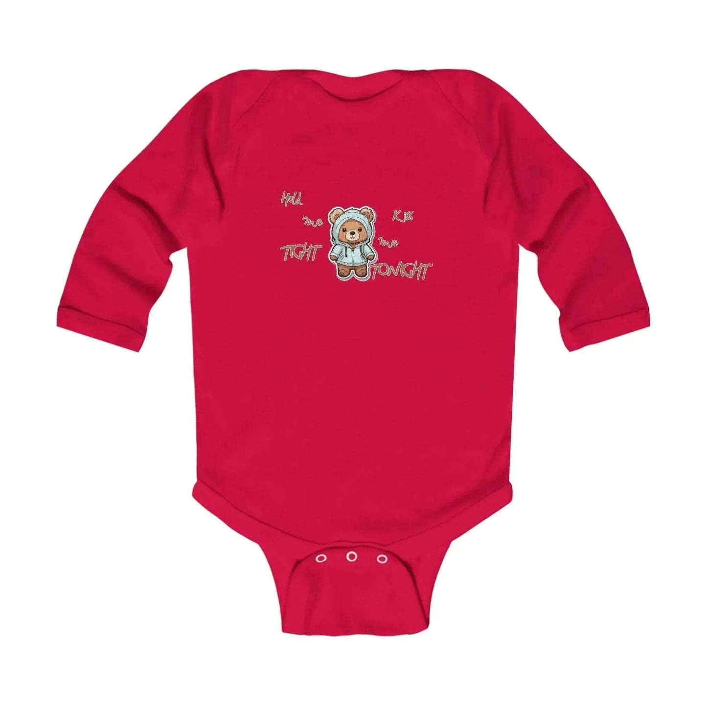 Hold Me Tight And Kiss Me Tonight Bear Infant Long Sleeve Bodysuit - Vkamian