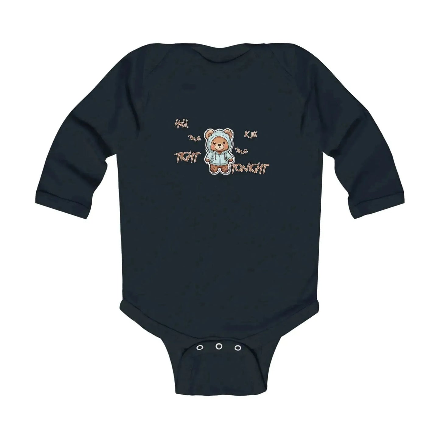 Hold Me Tight And Kiss Me Tonight Bear Infant Long Sleeve Bodysuit - Vkamian