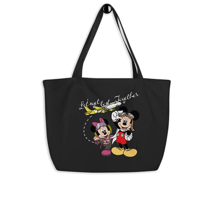 Mickey Minnie Travel Together Large Organic Tote Bag - Vkamian