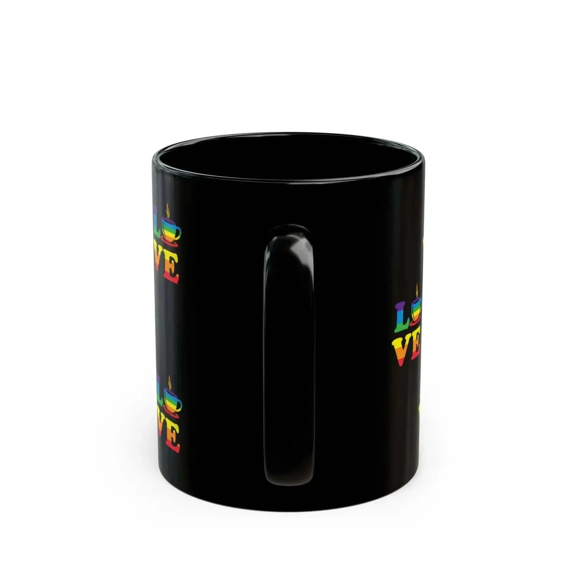 LGBTQ+ Love IS Love Ceramic Black Mug (11oz, 15oz) - Vkamian