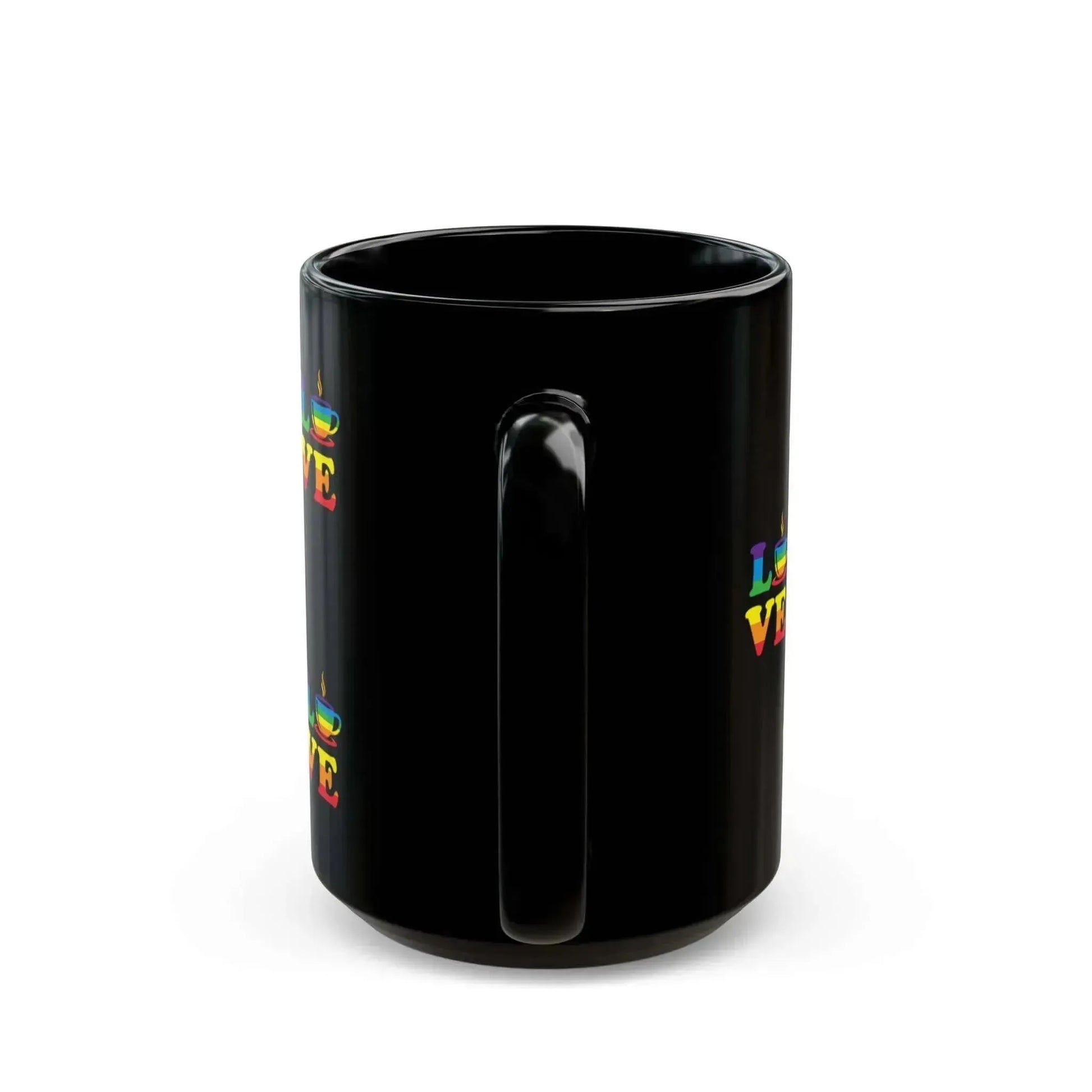 LGBTQ+ Love IS Love Ceramic Black Mug (11oz, 15oz) - Vkamian