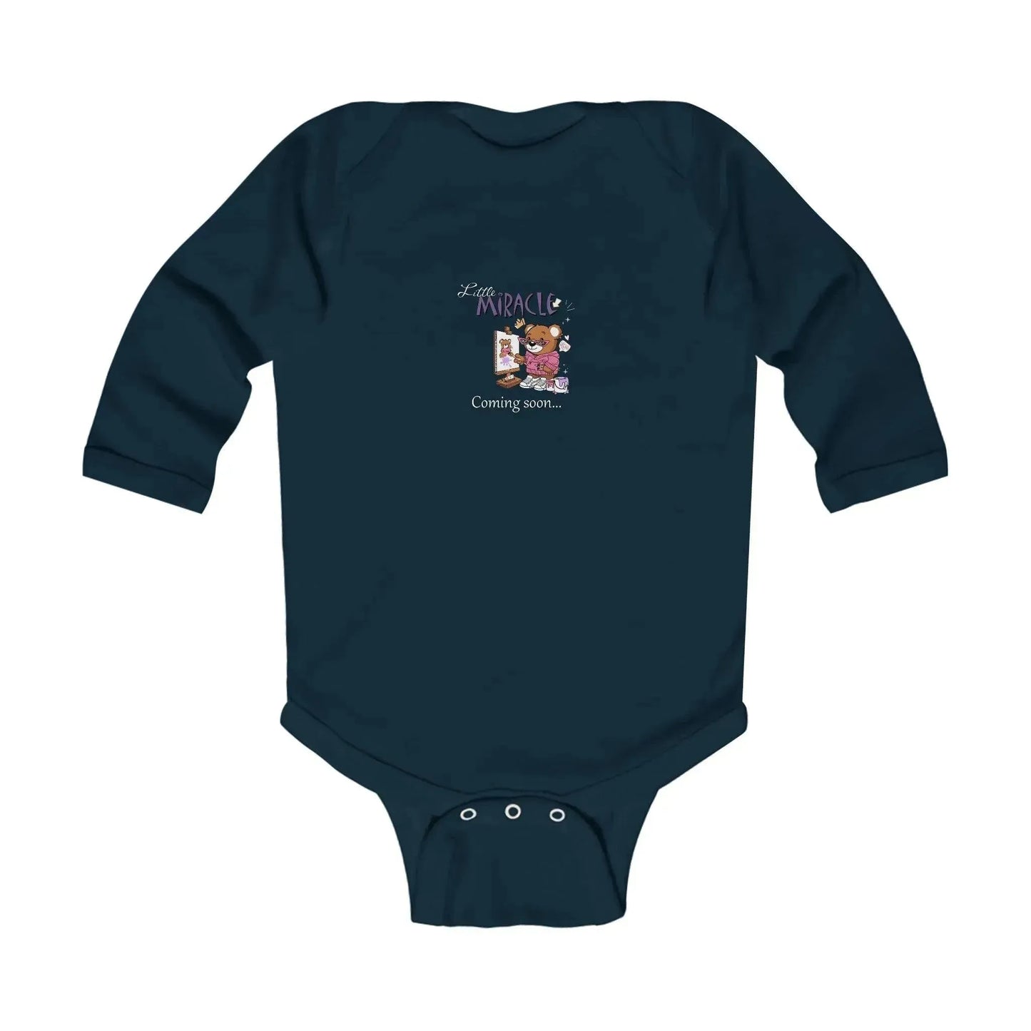 Little miracle bear coming soon Print Baby Onesie - Vkamian