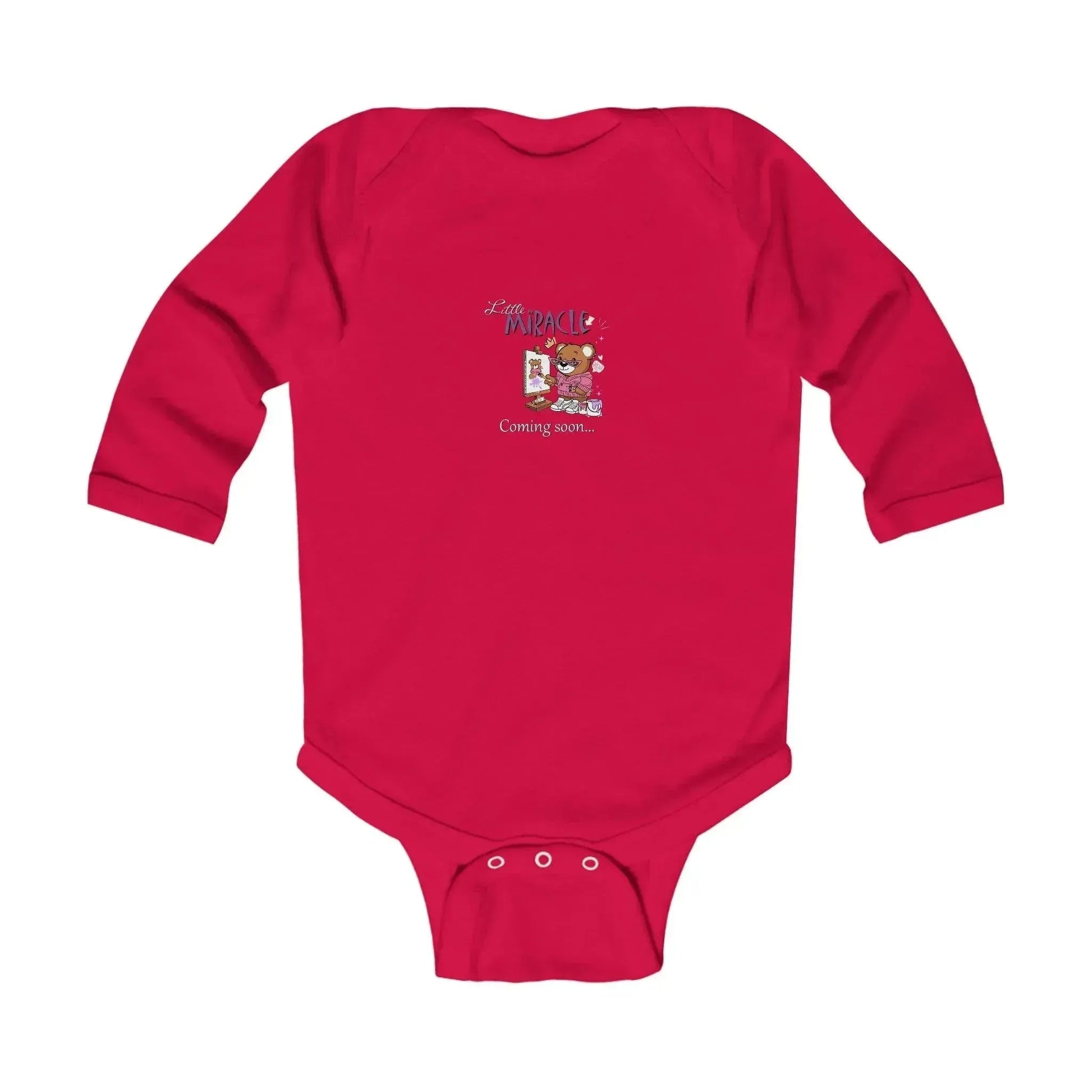 Little miracle bear coming soon Print Baby Onesie - Vkamian