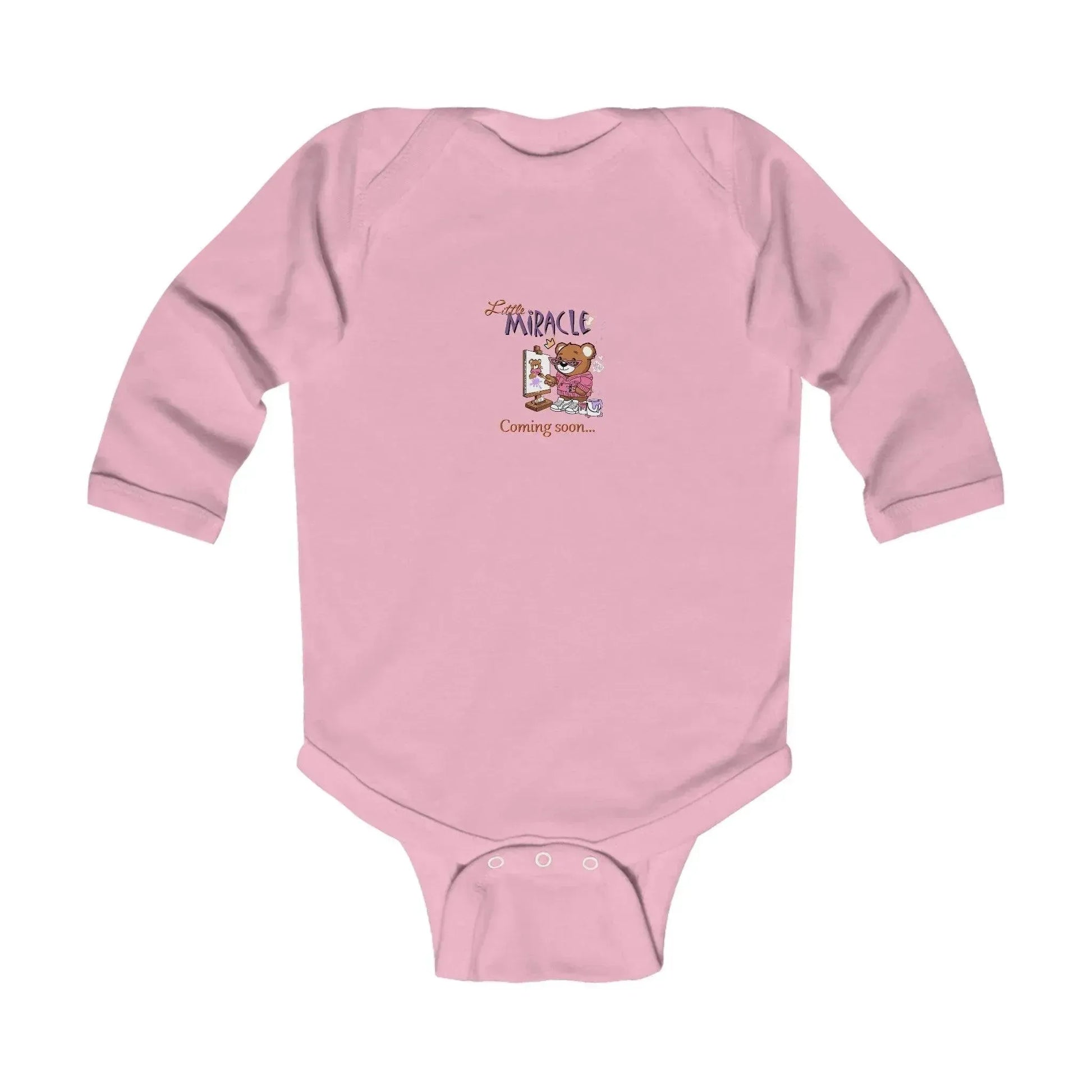 Little miracle bear coming soon Print Baby Onesie - Vkamian