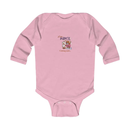 Little miracle bear coming soon Print Baby Onesie - Vkamian