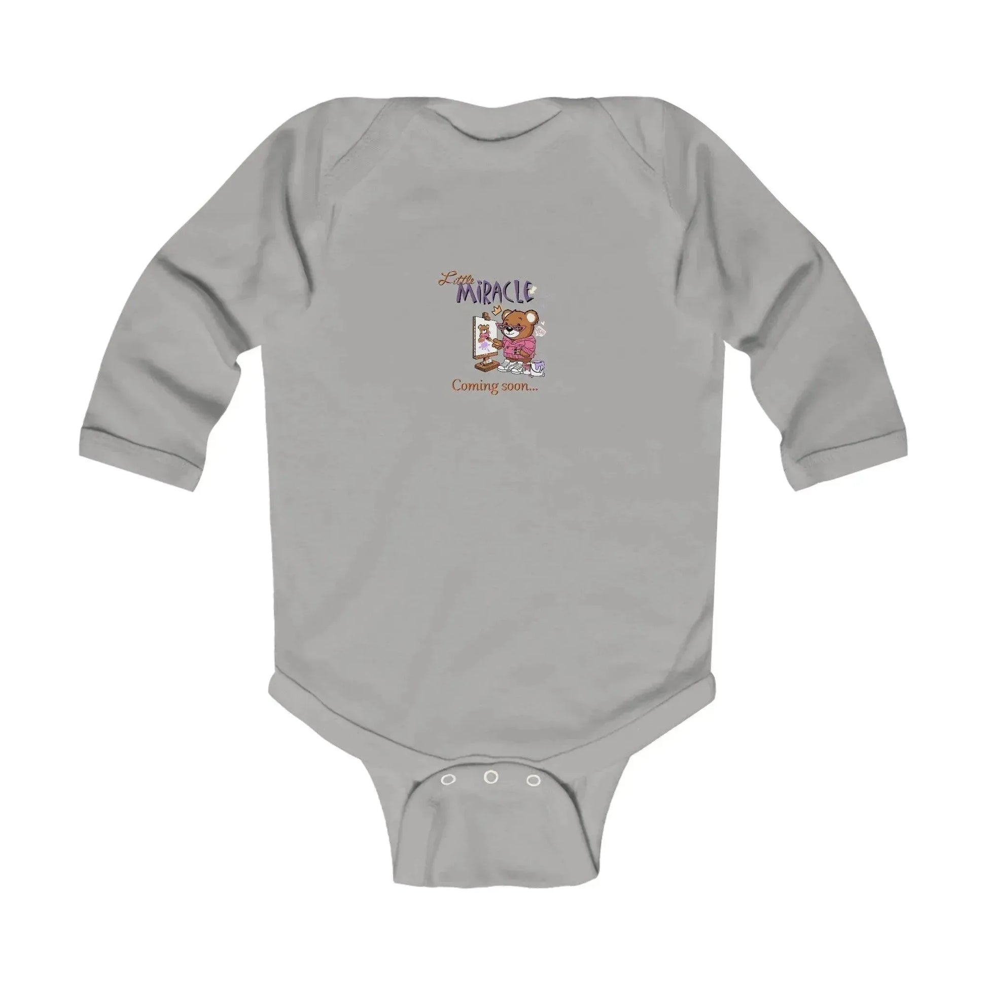 Little miracle bear coming soon Print Baby Onesie - Vkamian