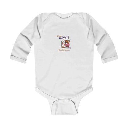 Little miracle bear coming soon Print Baby Onesie - Vkamian