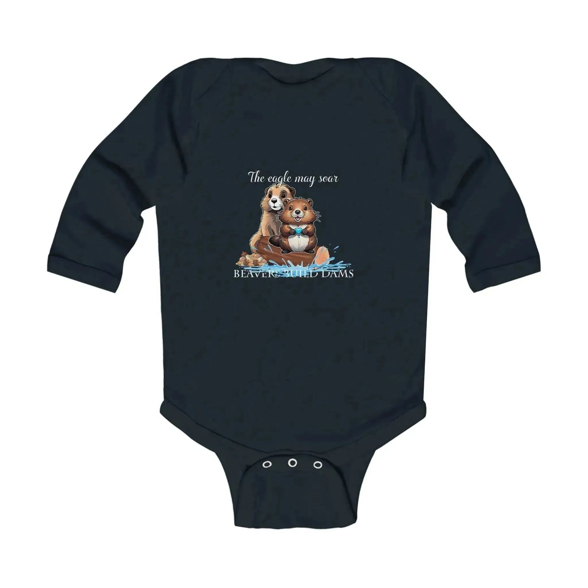 Lovely Beaver Print Baby Onesie - Vkamian