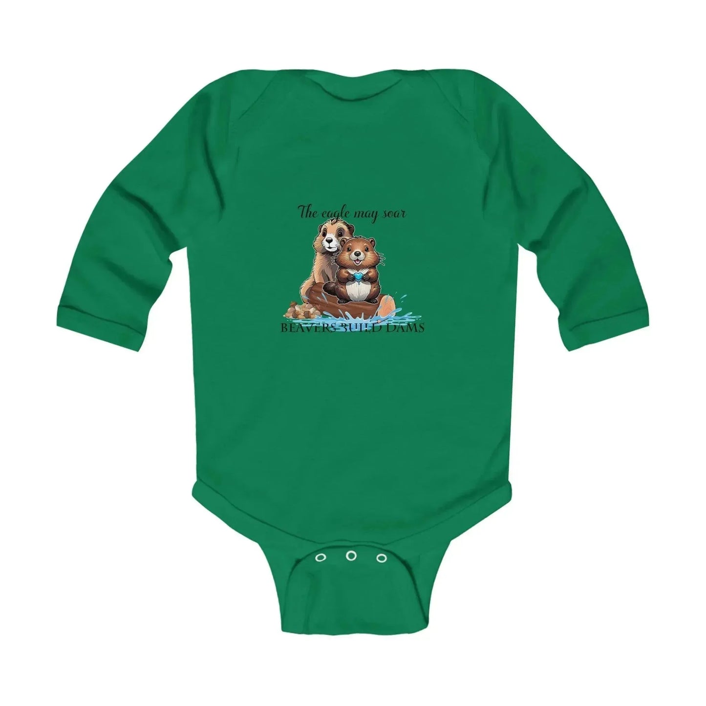 Lovely Beaver Print Baby Onesie - Vkamian