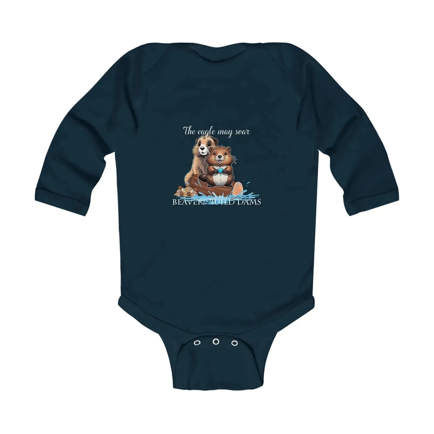 Lovely Beaver Print Baby Onesie - Vkamian