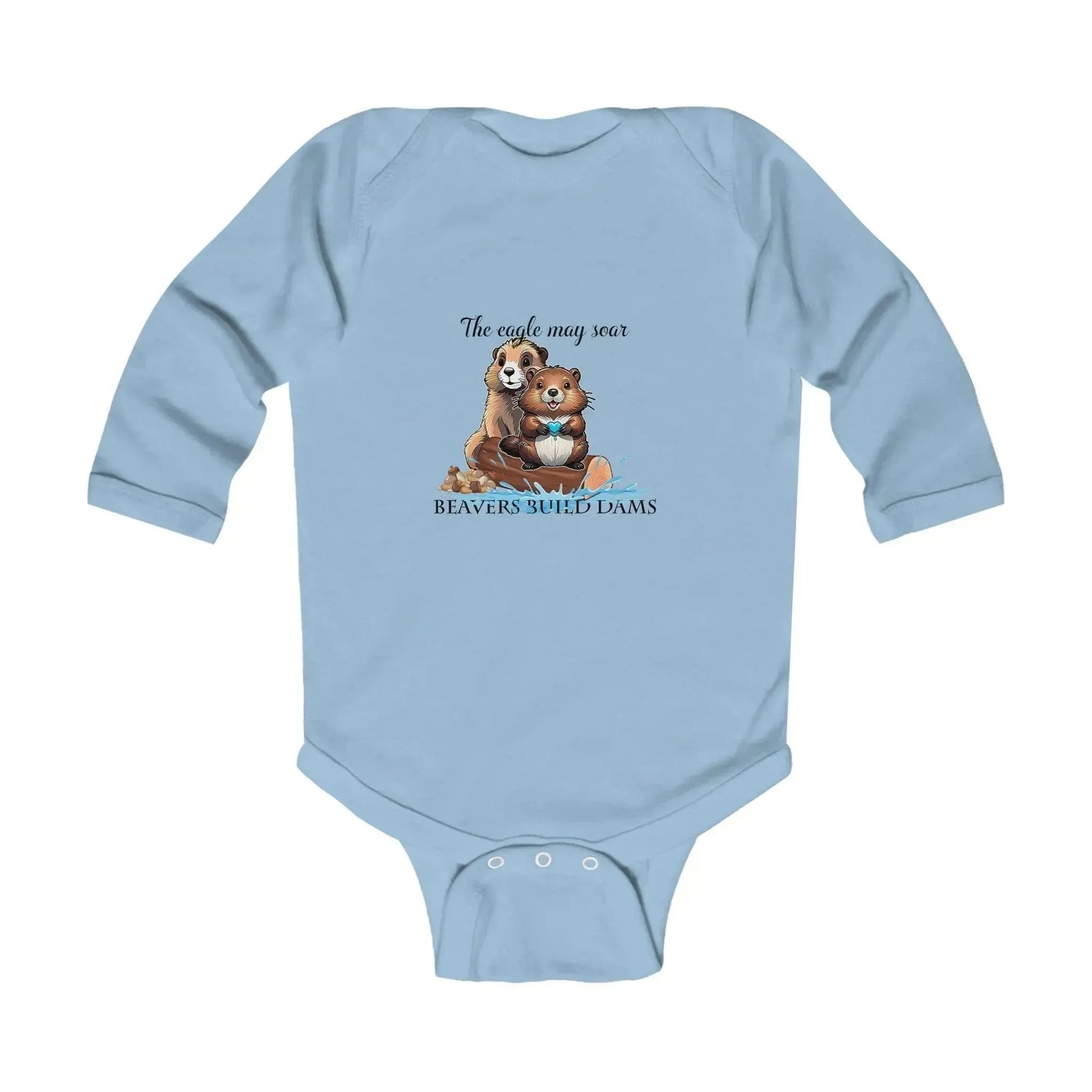 Lovely Beaver Print Baby Onesie - Vkamian