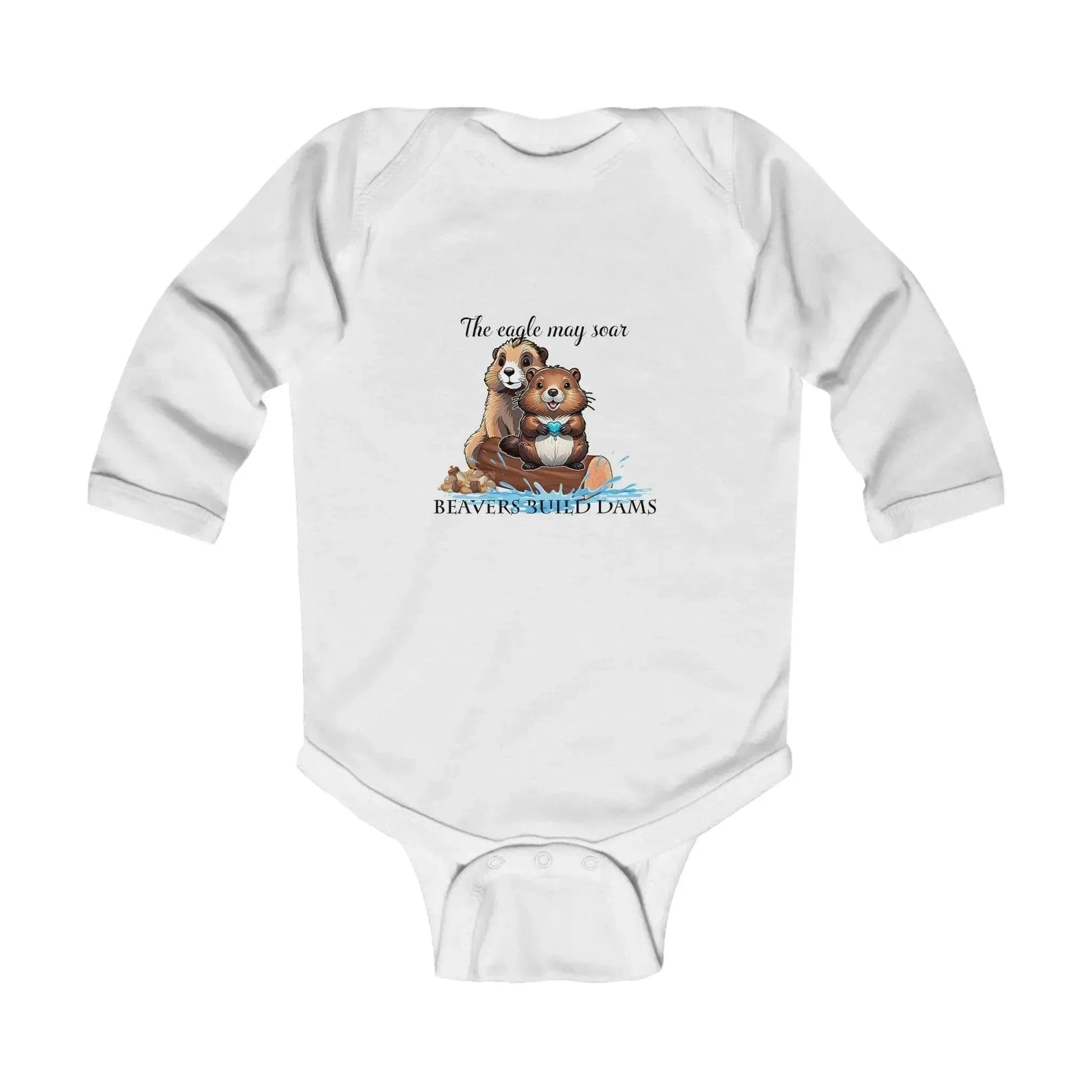 Lovely Beaver Print Baby Onesie - Vkamian