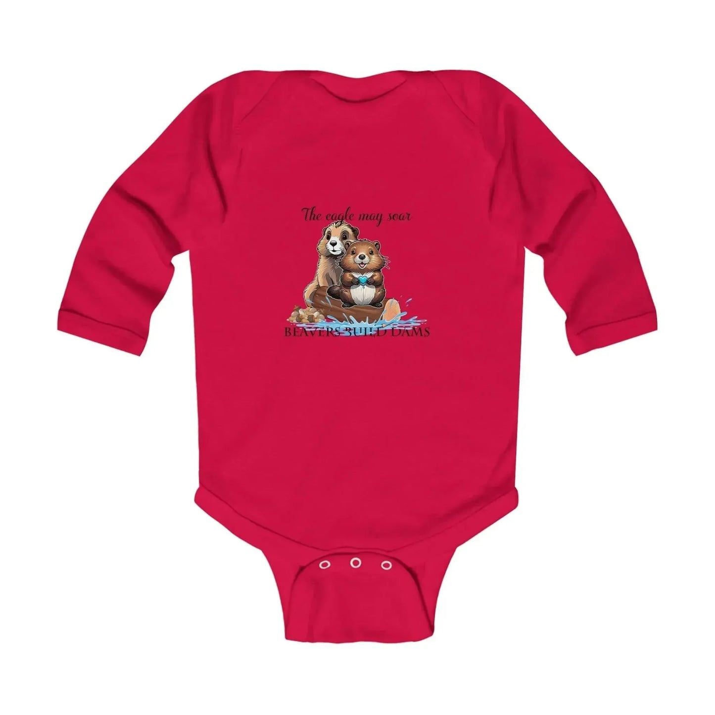 Lovely Beaver Print Baby Onesie - Vkamian