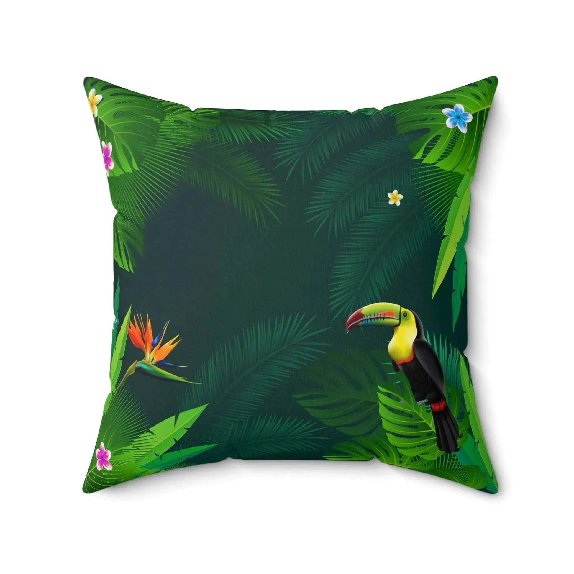 Luxury Tropical Bird Spun Polyester Square Pillow - Vkamian