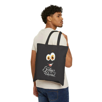 Minimalistic Smiling Face Tote Bag - Vkamian