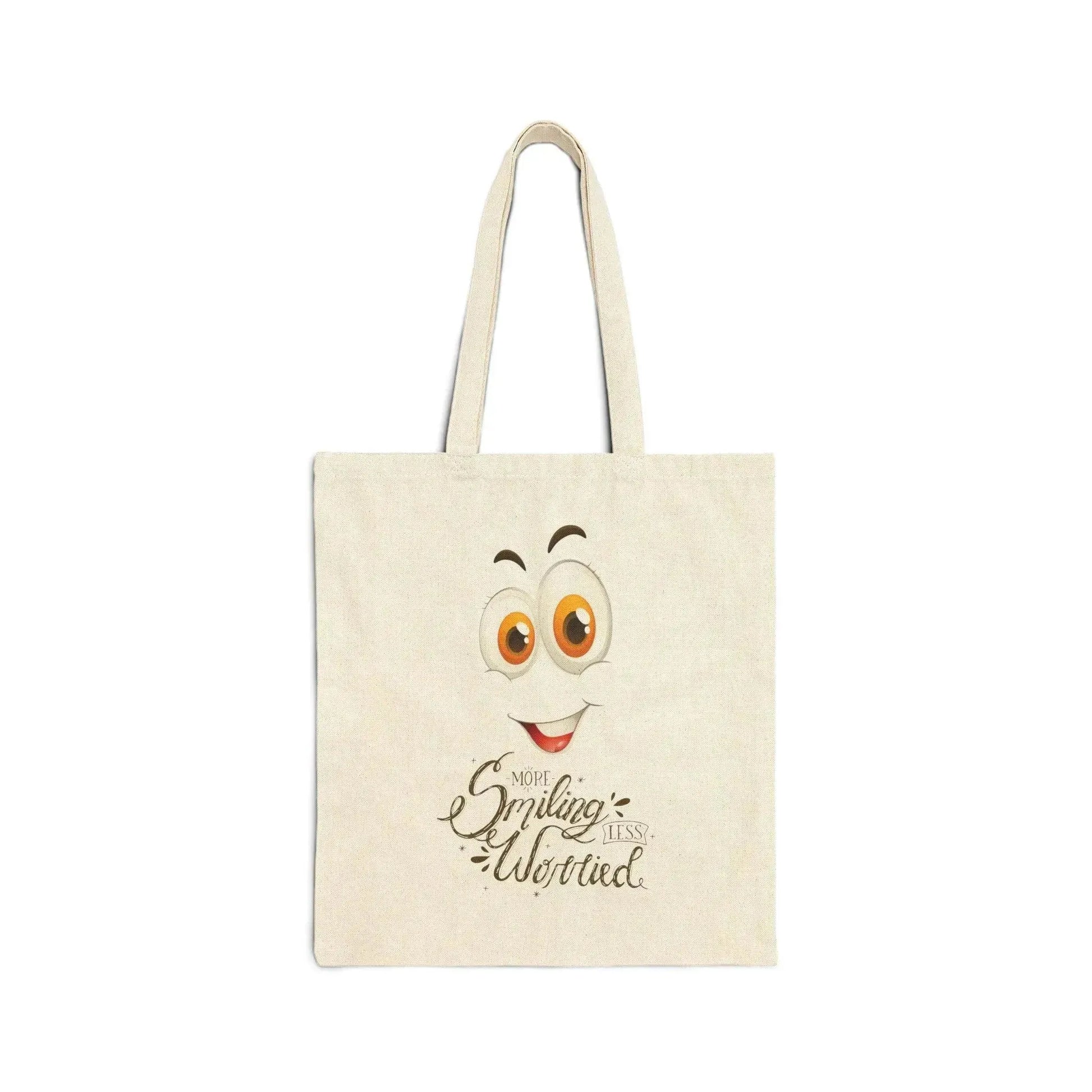 Minimalistic Smiling Face Tote Bag - Vkamian