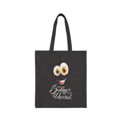 Minimalistic Smiling Face Tote Bag - Vkamian