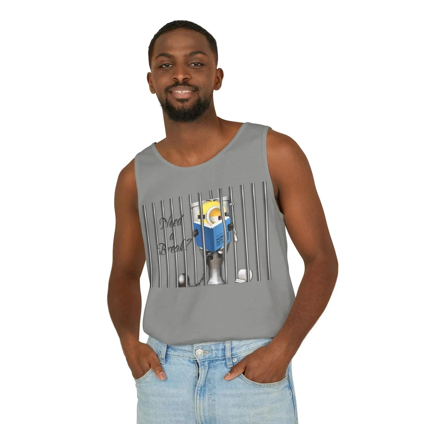 Minion In The Jail Unisex Garment-Dyed Tank Top - Vkamian