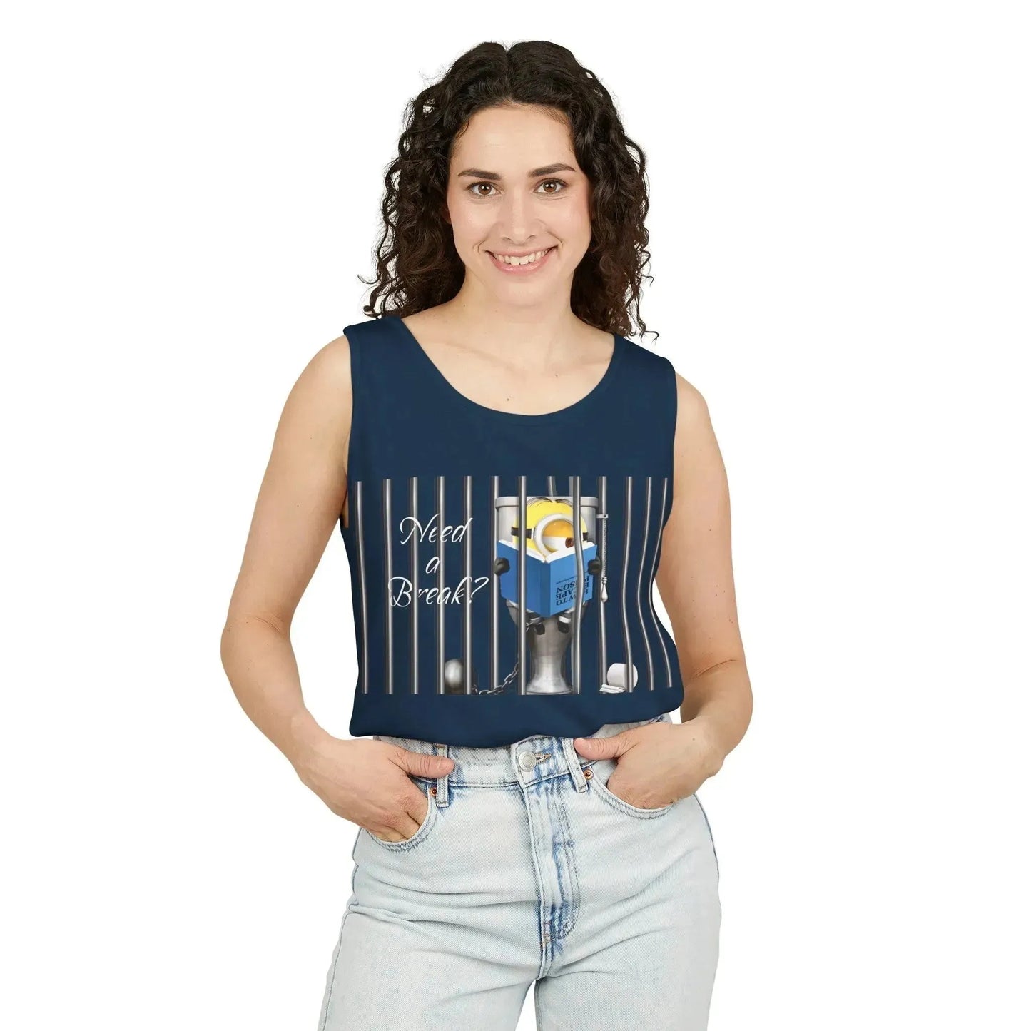 Minion In The Jail Unisex Garment-Dyed Tank Top - Vkamian