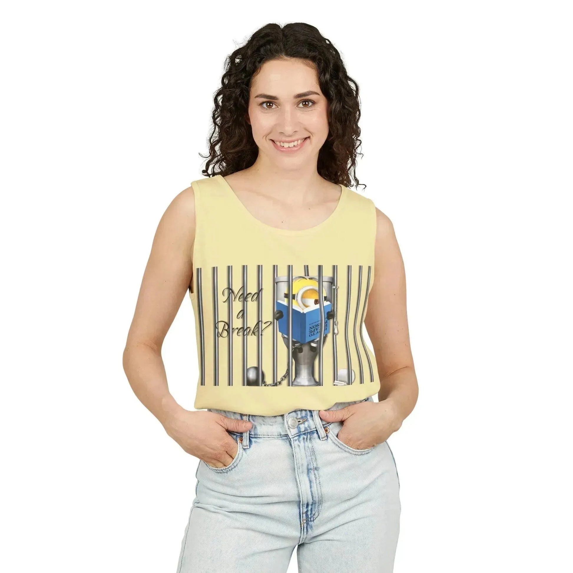 Minion In The Jail Unisex Garment-Dyed Tank Top - Vkamian