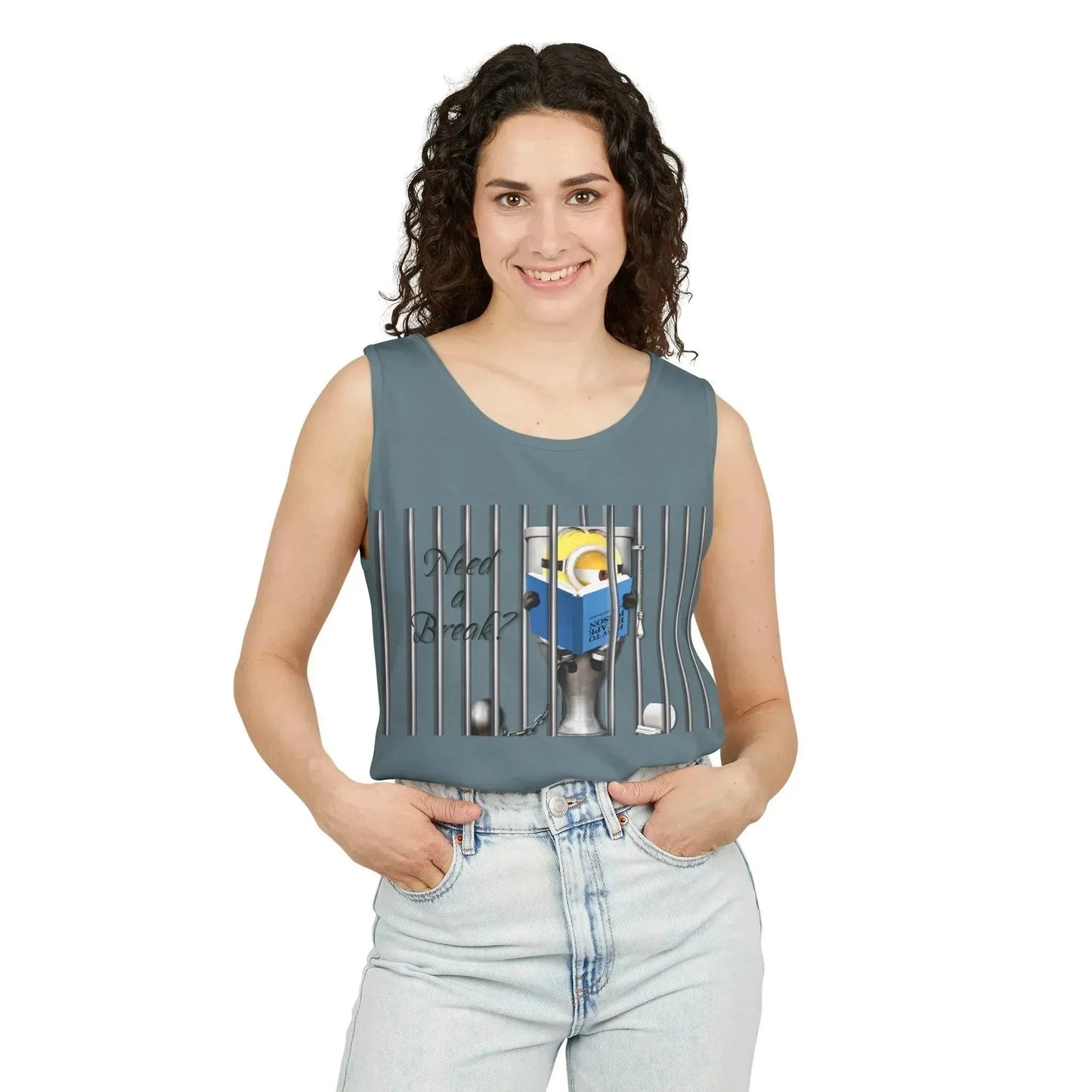 Minion In The Jail Unisex Garment-Dyed Tank Top - Vkamian