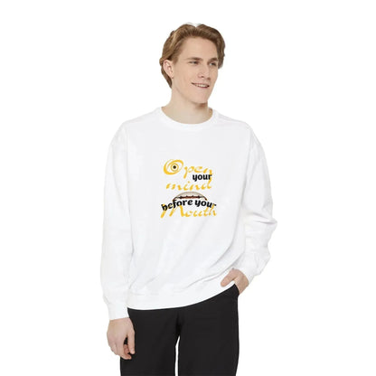 Minion Mouth and Eye Unisex Garment Dyed Sweatshirt - Vkamian