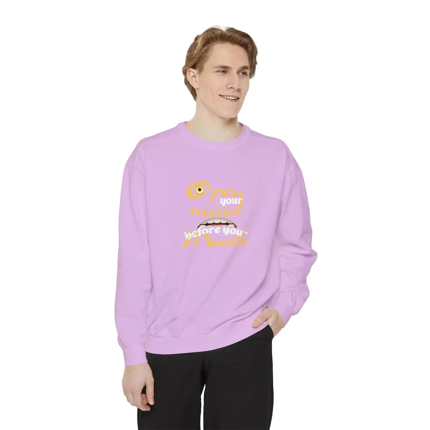 Minion Mouth and Eye Unisex Garment Dyed Sweatshirt - Vkamian