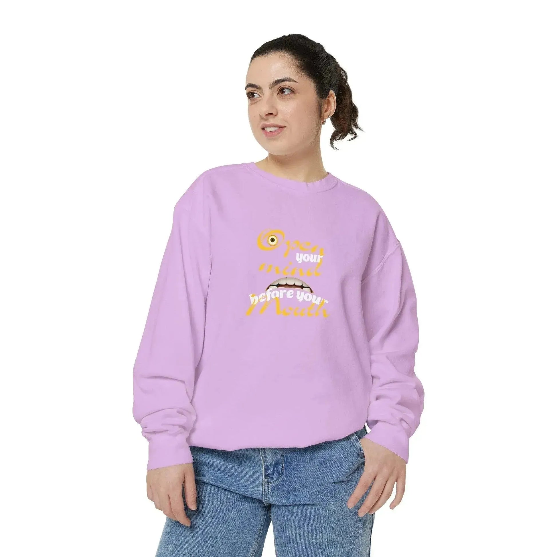 Minion Mouth and Eye Unisex Garment Dyed Sweatshirt - Vkamian