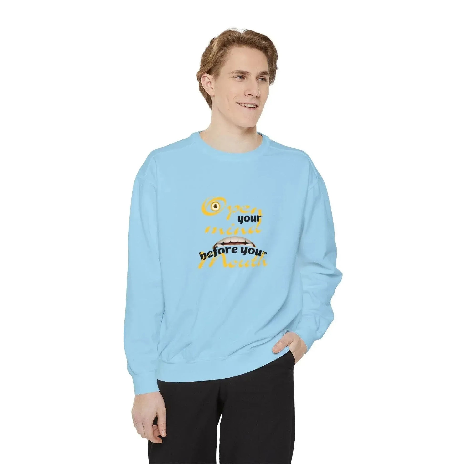 Minion Mouth and Eye Unisex Garment Dyed Sweatshirt - Vkamian