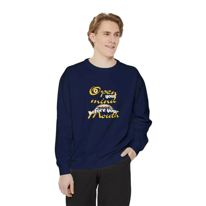 Minion Mouth and Eye Unisex Garment Dyed Sweatshirt - Vkamian