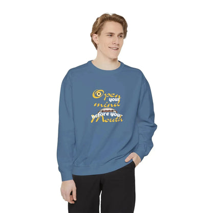 Minion Mouth and Eye Unisex Garment Dyed Sweatshirt - Vkamian