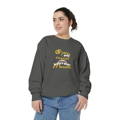 Minion Mouth and Eye Unisex Garment Dyed Sweatshirt - Vkamian