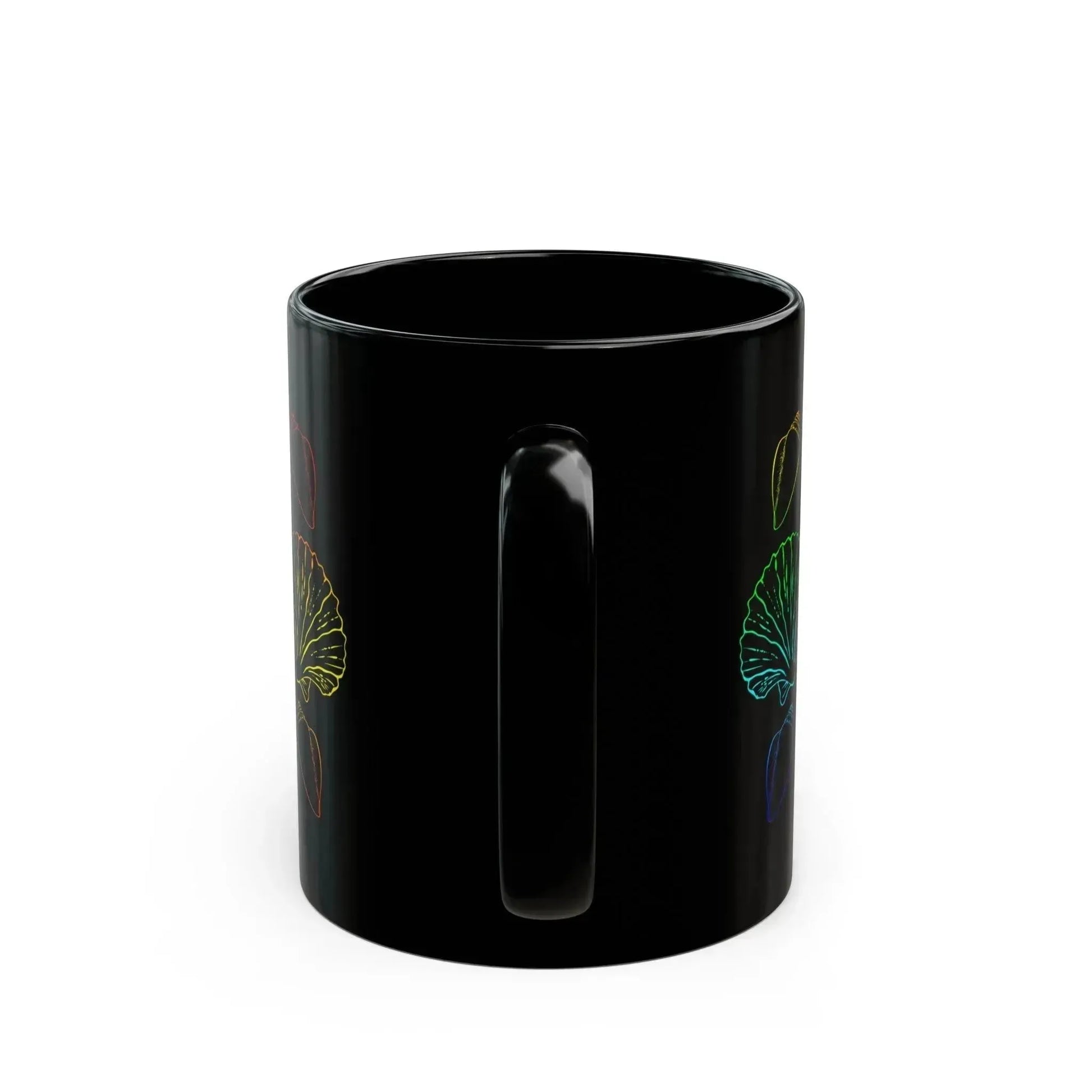 Neon Sea Shell Mickey Mouse Black Mug (11oz, 15oz) - Vkamian