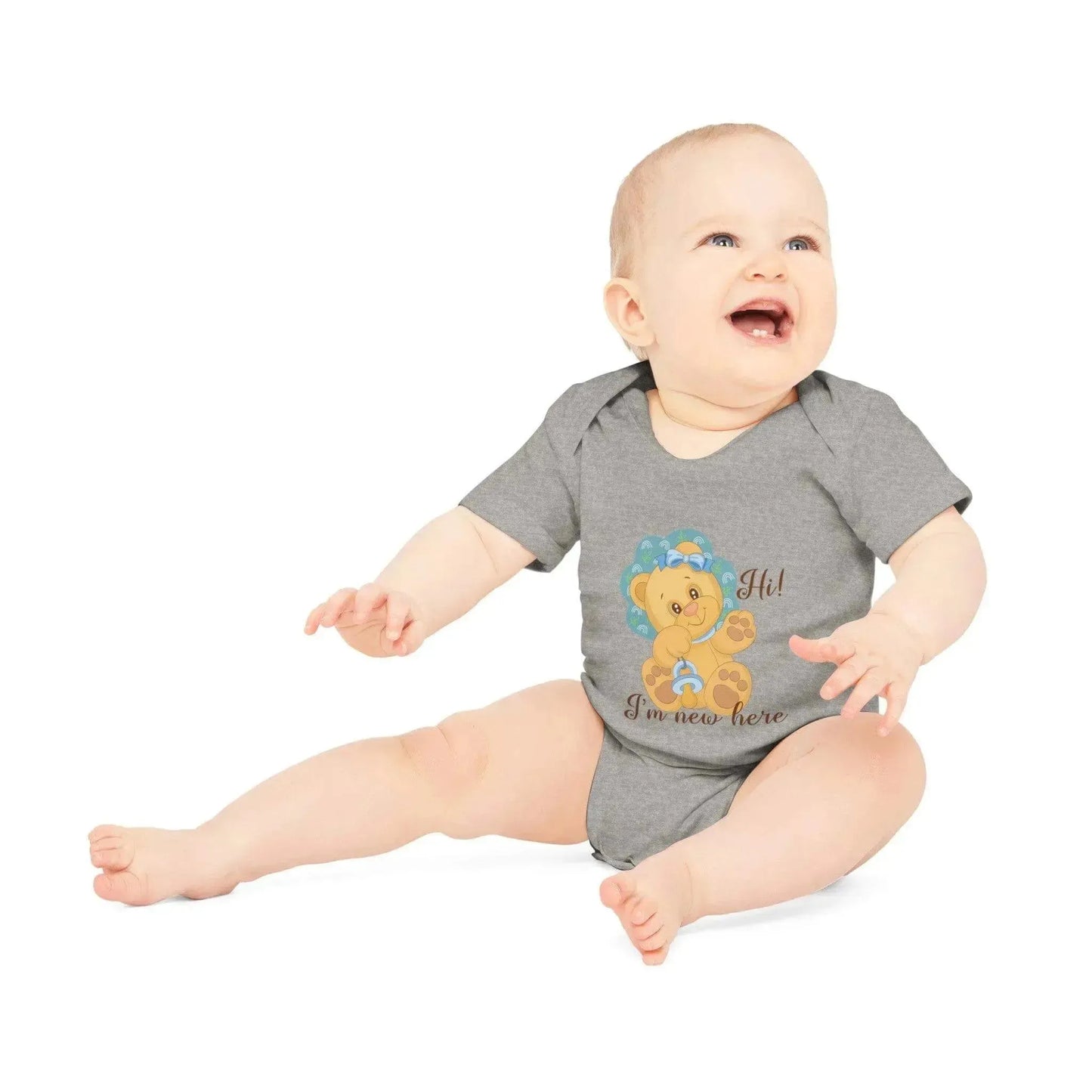 New Baby Bear Organic Short Sleeve Bodysuit - Vkamian