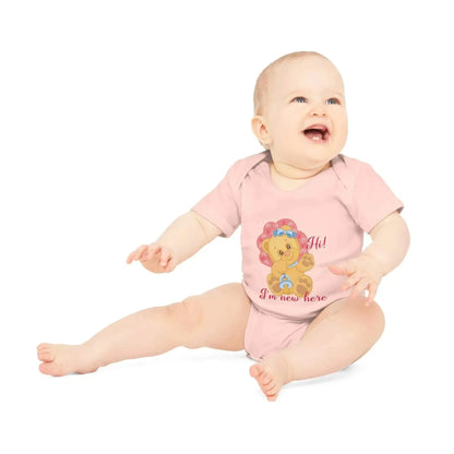 New Baby Bear Organic Short Sleeve Bodysuit - Vkamian