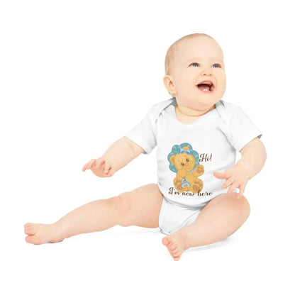 New Baby Bear Organic Short Sleeve Bodysuit - Vkamian