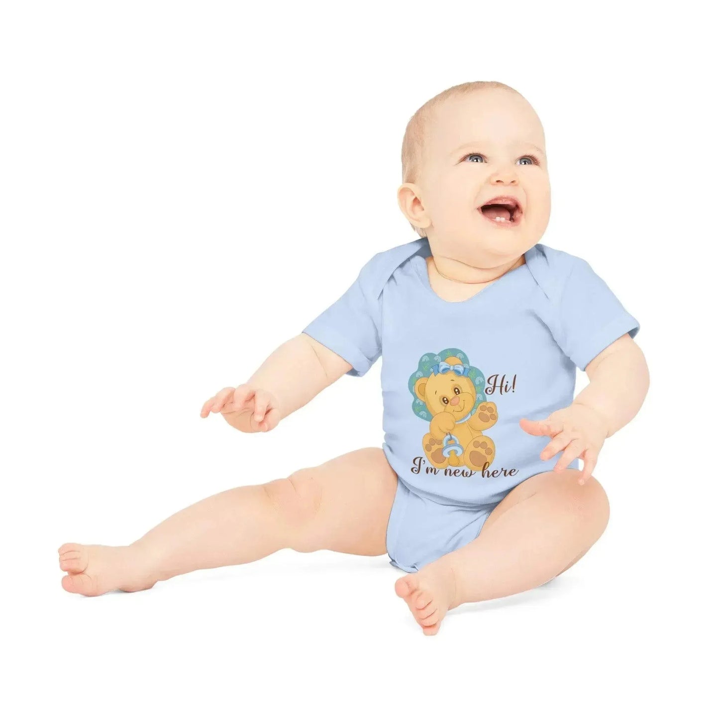 New Baby Bear Organic Short Sleeve Bodysuit - Vkamian