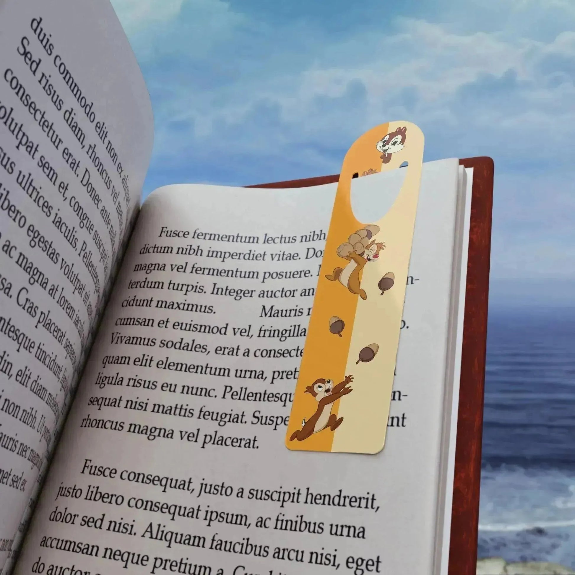 Orange Chip and Dale Aluminum Bookmark - Vkamian