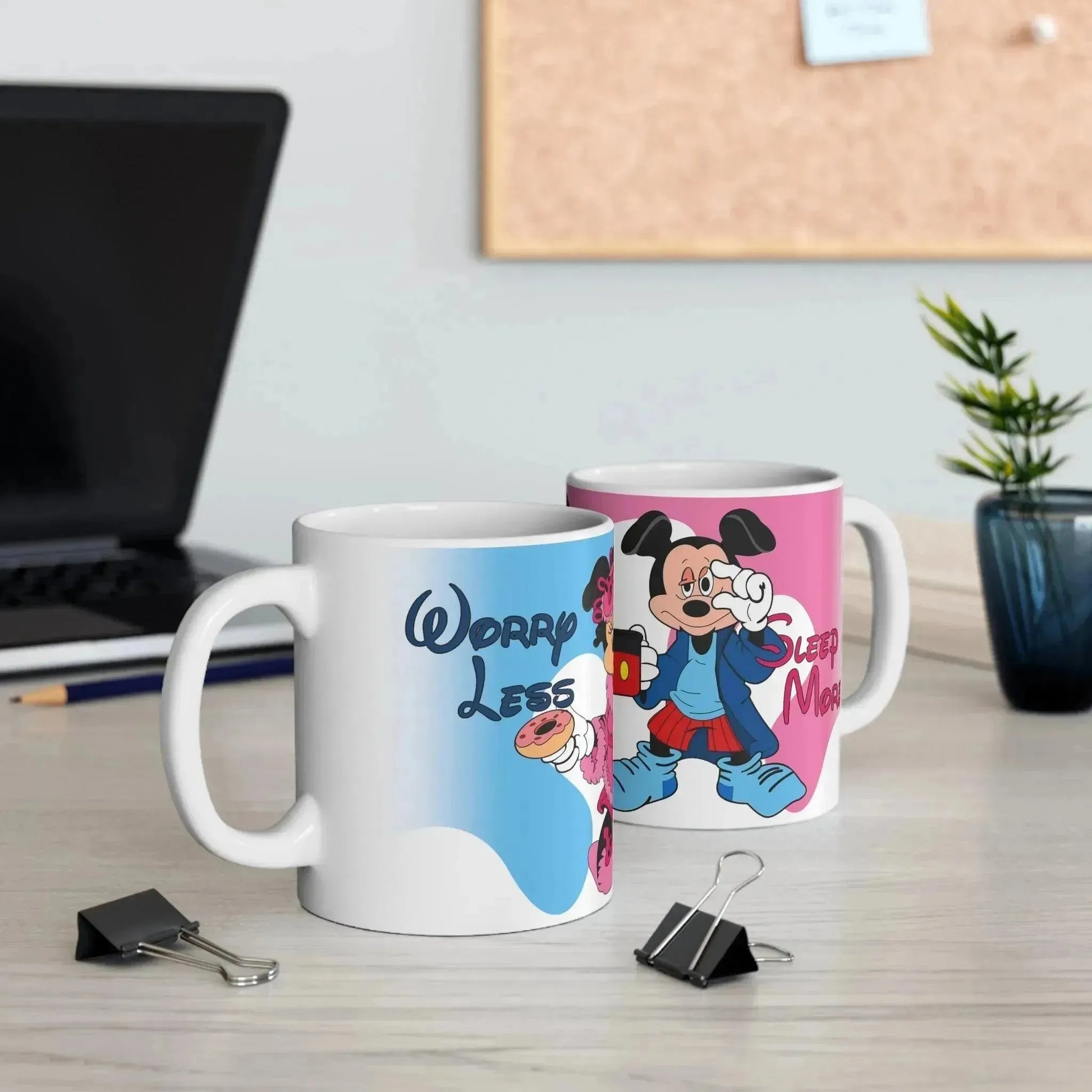 Sleepy Mickey Minnie Mouse Ceramic Mug - Vkamian