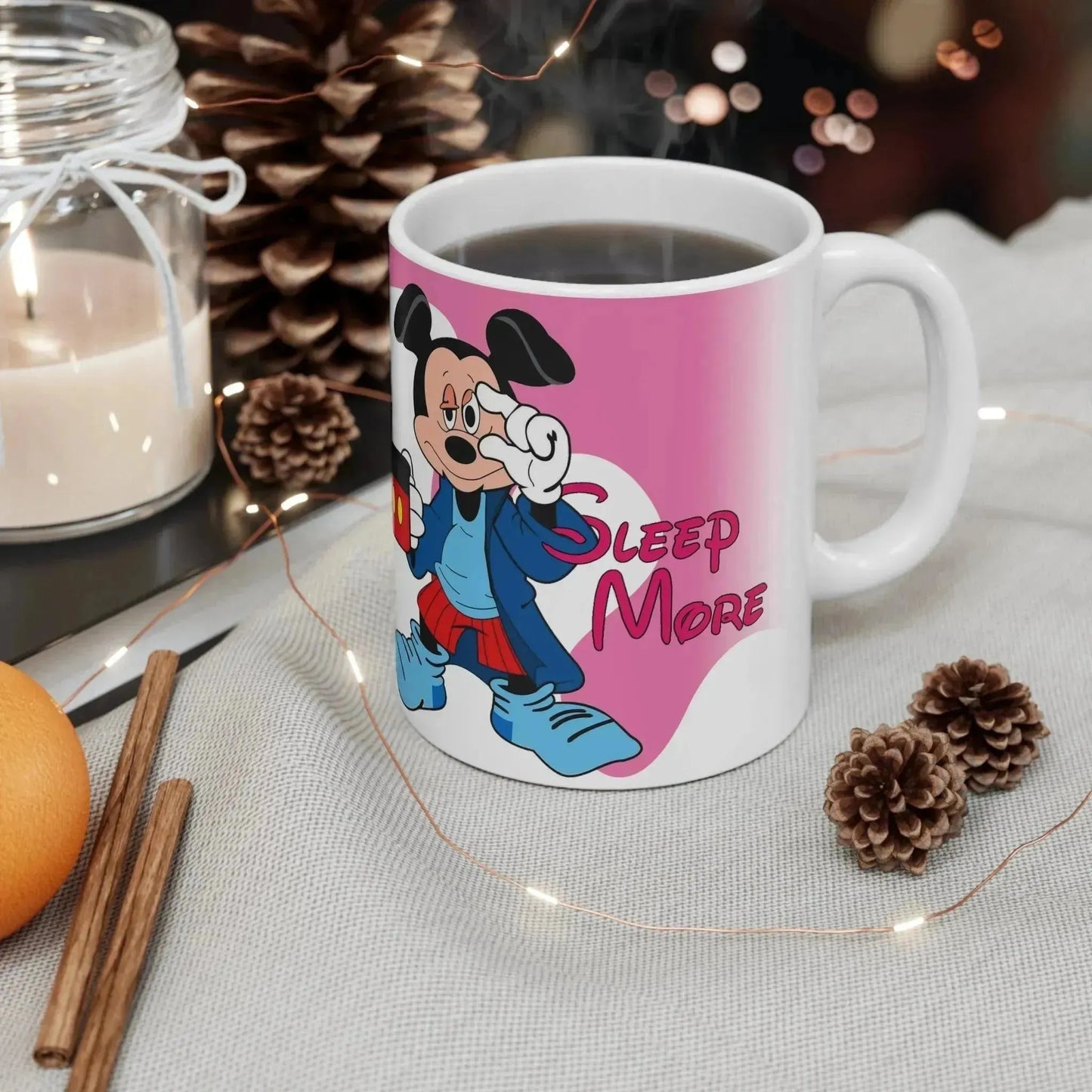 Sleepy Mickey Minnie Mouse Ceramic Mug - Vkamian