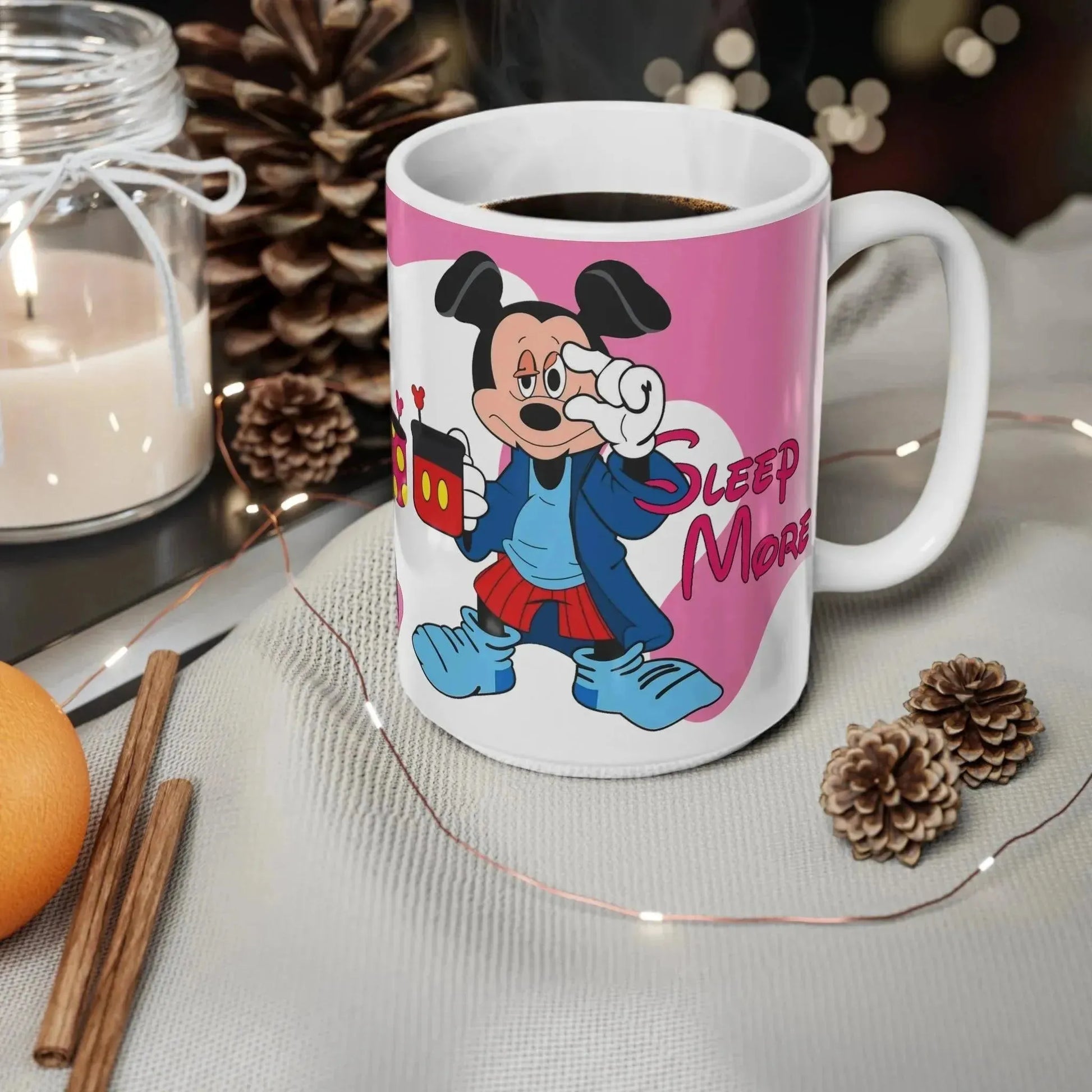 Sleepy Mickey Minnie Mouse Ceramic Mug - Vkamian