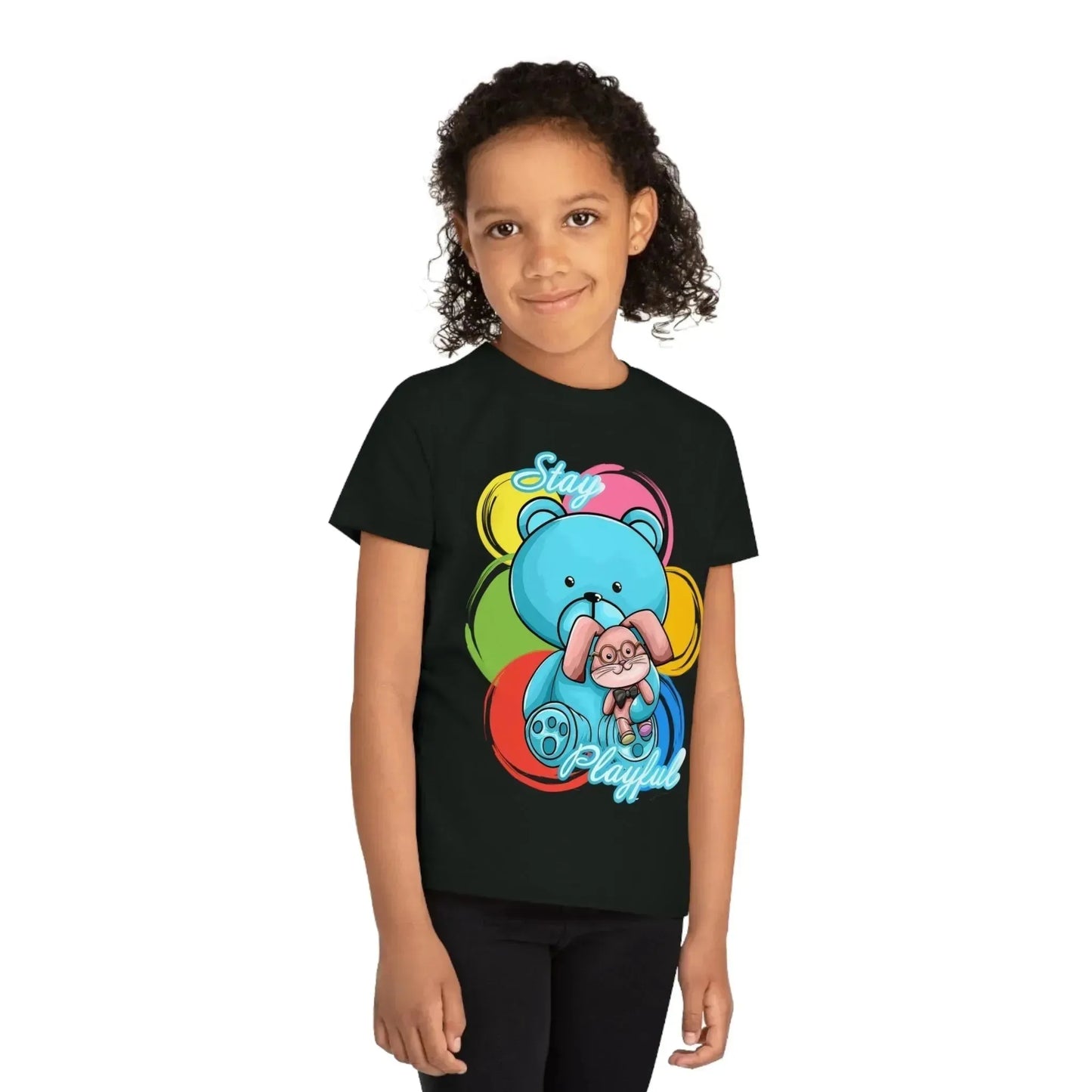 Stay Playful Bear And Bunny Kids' Creator T-Shirt - Vkamian