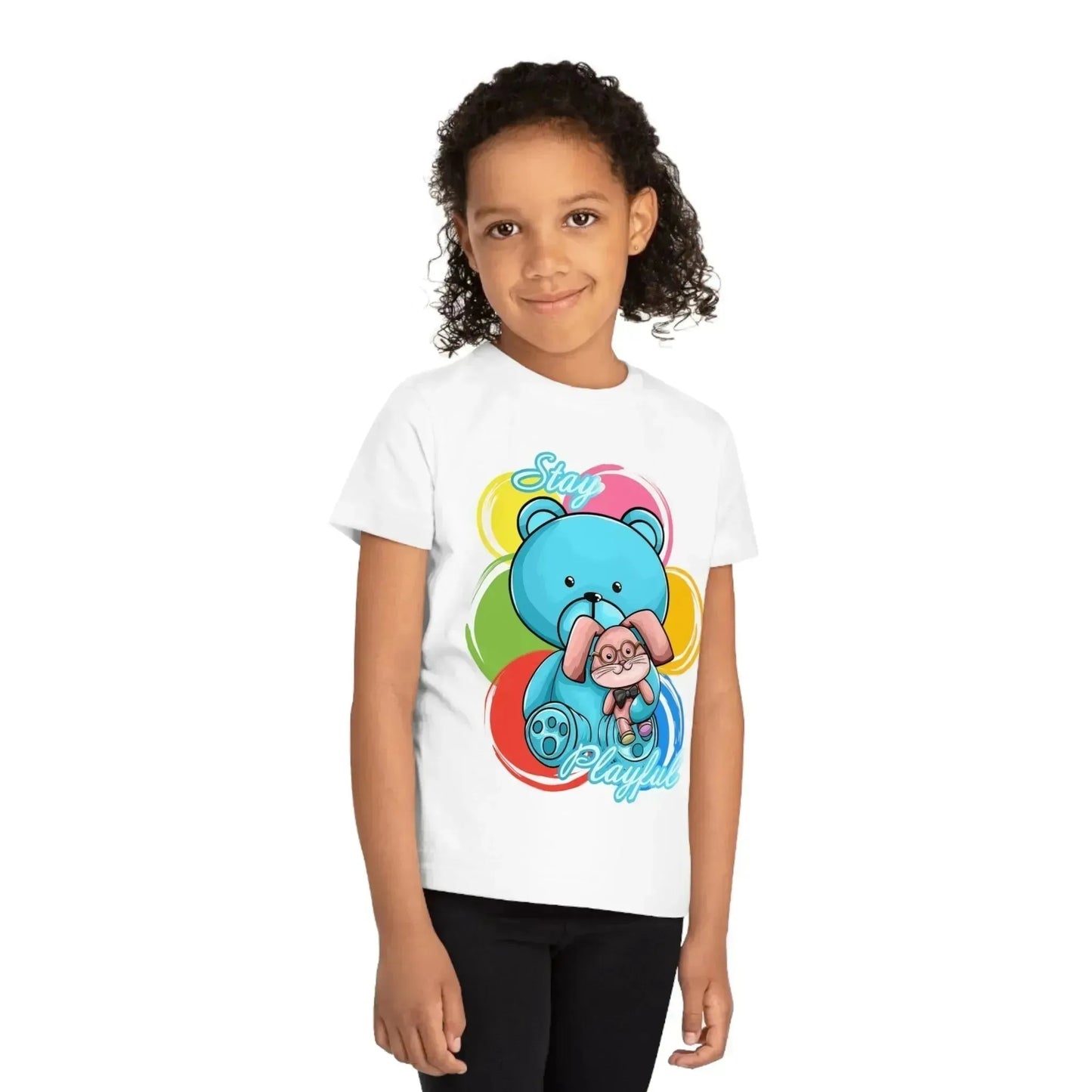 Stay Playful Bear And Bunny Kids' Creator T-Shirt - Vkamian