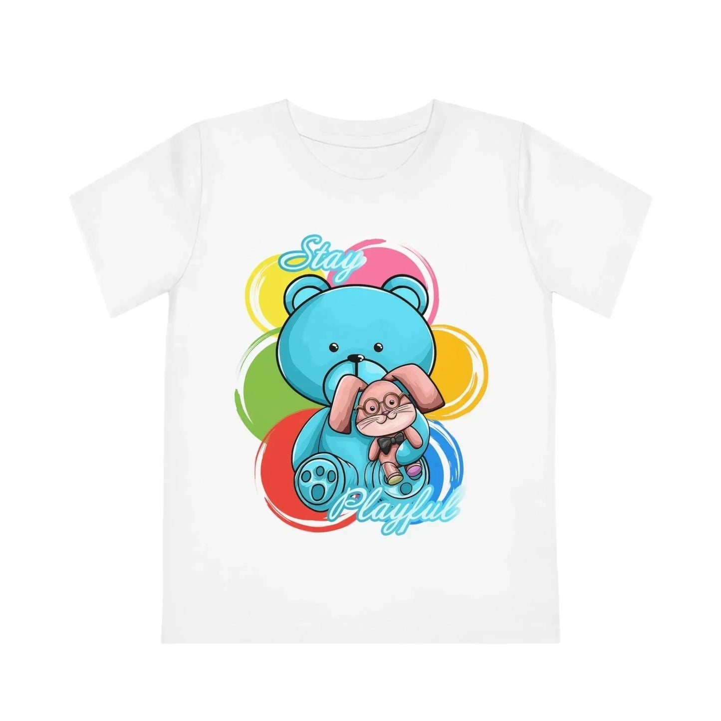 Stay Playful Bear And Bunny Kids' Creator T-Shirt - Vkamian