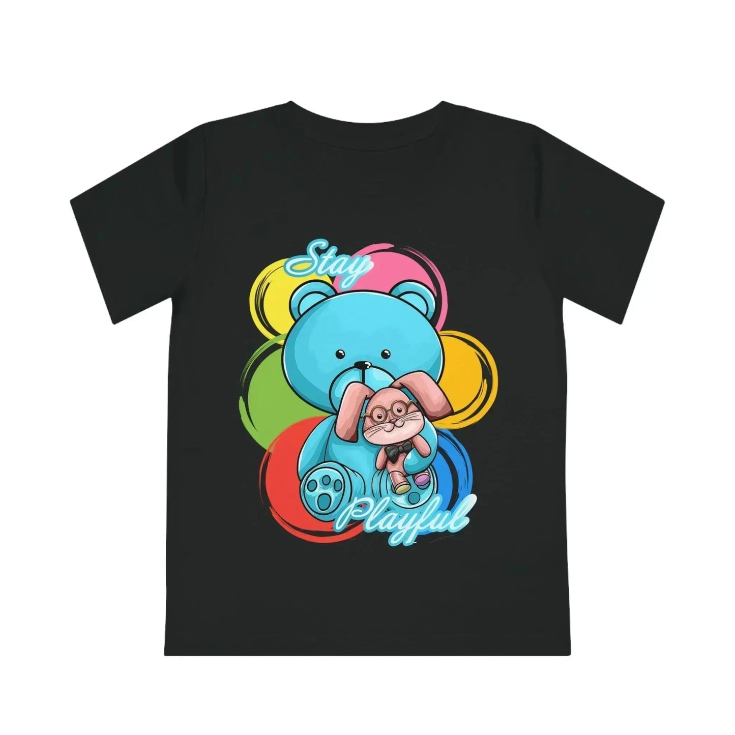 Stay Playful Bear And Bunny Kids' Creator T-Shirt - Vkamian