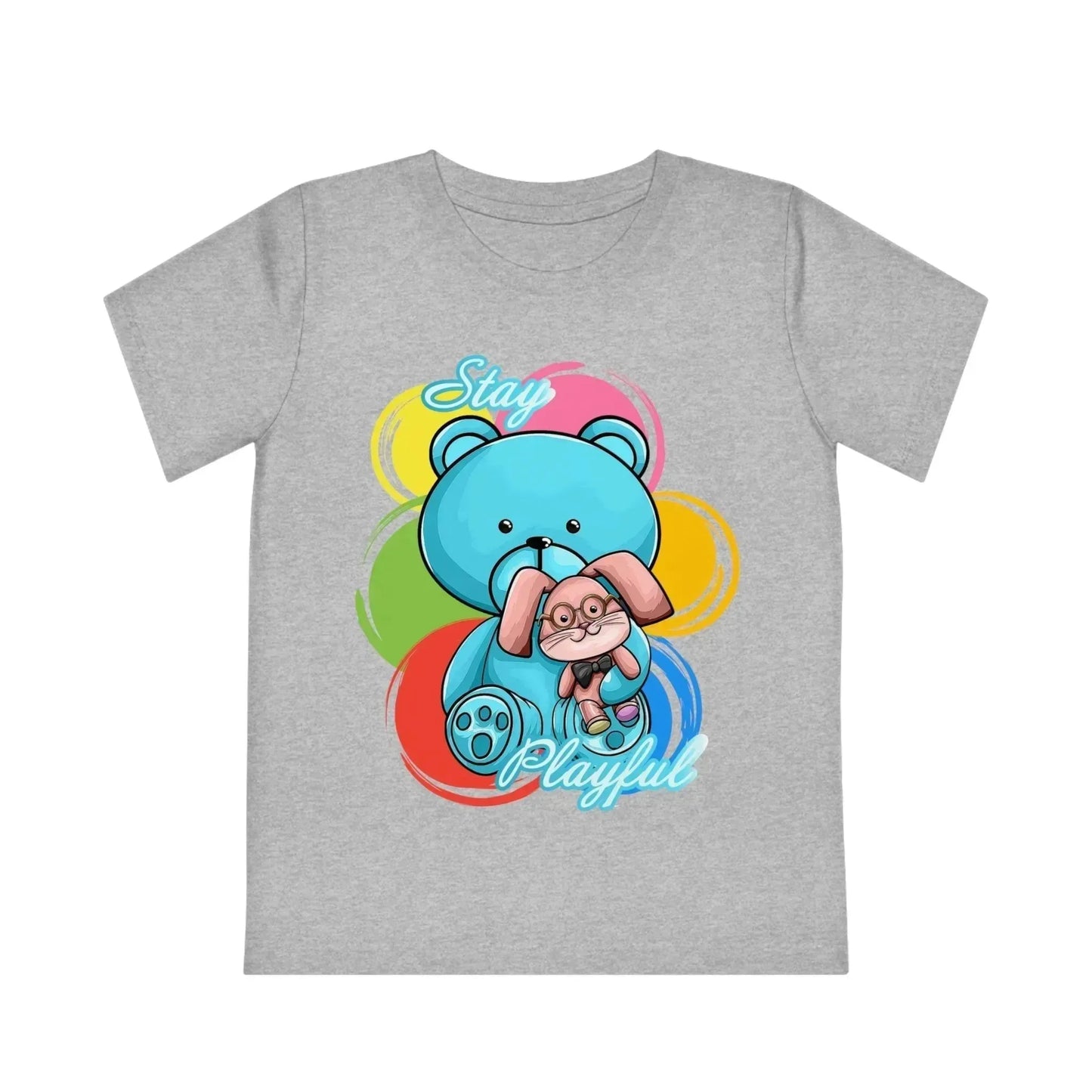 Stay Playful Bear And Bunny Kids' Creator T-Shirt - Vkamian